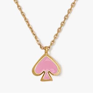 Kate Spade Gold Chain with Pink Enamel Spade Mini Pendant NWT